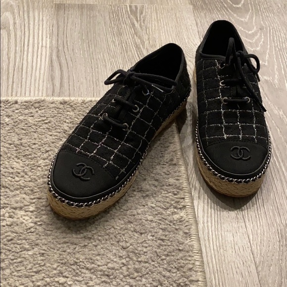 chanel flats espadrilles
